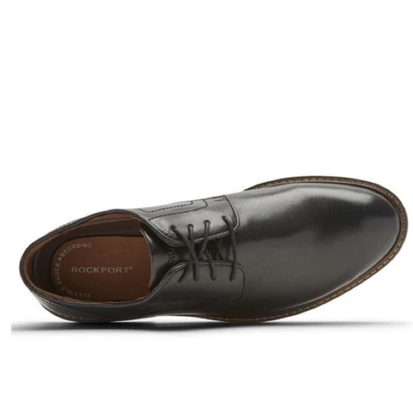 NEW Rockport Men\'s Kenton Plain Toe Oxford Black Glass CH5581 sz 10